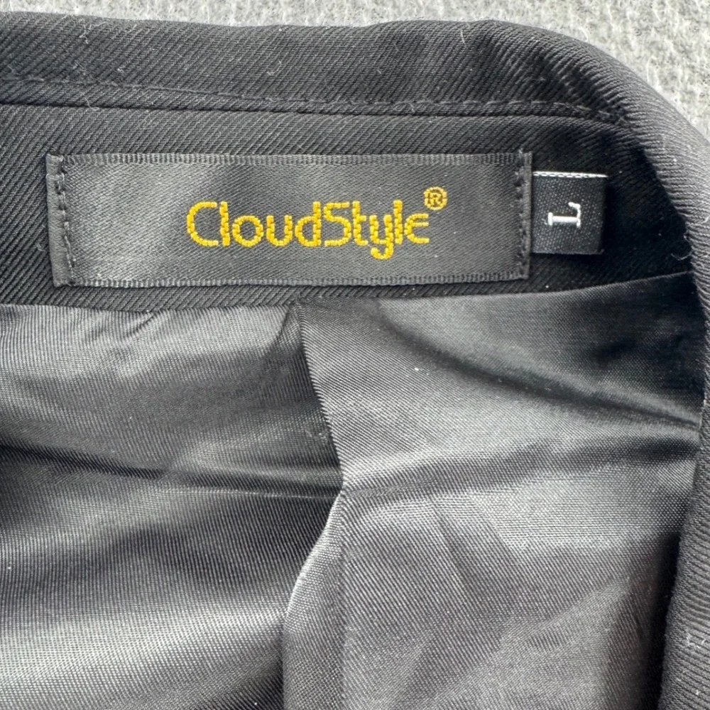 CloudStyle Blazer Mens Large Black Two Button Slim Fit Suit Jacket Office Wear
